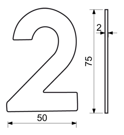 Rozsdamentes acél szám lapos &quot;2D&quot; kivitelben RICHTER RN.75L (fekete)