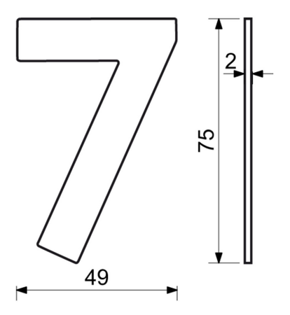 Rozsdamentes acél szám lapos &quot;2D&quot; kivitelben RICHTER RN.75L (fekete)