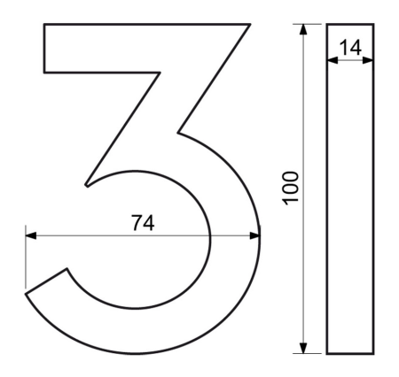 Házszám "3D" kivitelben strukturált felülettel RICHTER RN.100LV