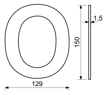 Házszám RICHTER RN.150L (rozsdamentes acél)