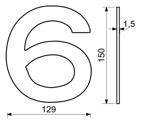 Házszám RICHTER RN.150L (rozsdamentes acél)