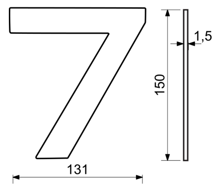 Házszám RICHTER RN.150L (rozsdamentes acél)