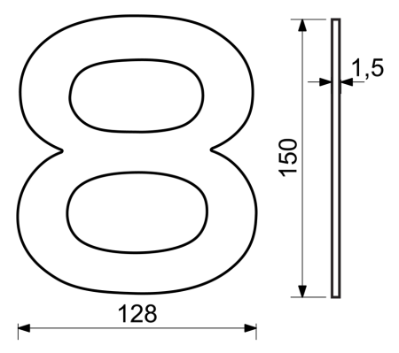 Házszám RICHTER RN.150L (rozsdamentes acél)
