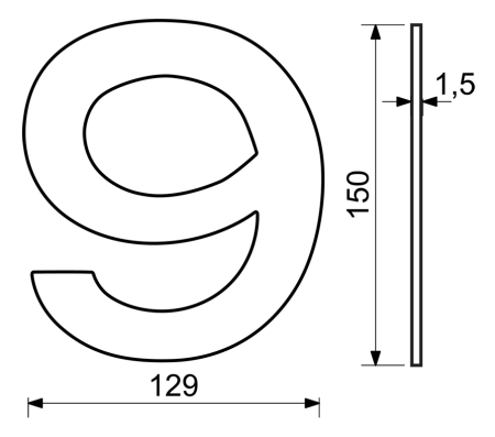 Házszám RICHTER RN.150L (rozsdamentes acél)
