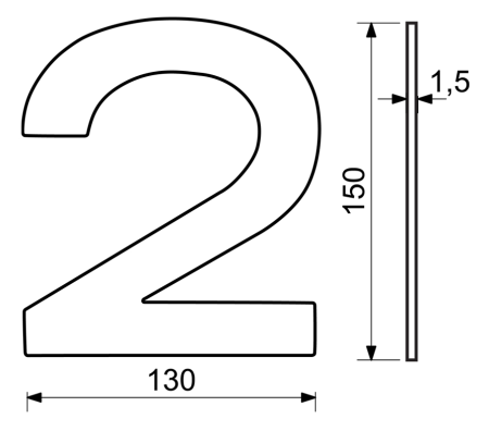 Házszám RICHTER RN.150L (rozsdamentes acél)