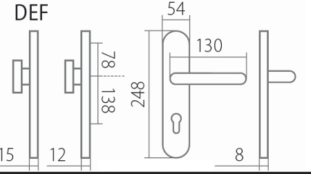 Biztonsági szerelvények TWIN COLUMBUS DEF H 2087KS fogantyúval LOFT (E)