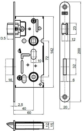 KIÁRUSÍTÁS Bevésőzár K111, távolság 72 mm/ 60 mm WC