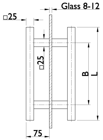 Fogantyú TWIN FHR 118031 - darab (rozsdamentes acél)