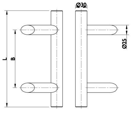 Fogantyú TWIN BF 118010 (E) - ferde - pár