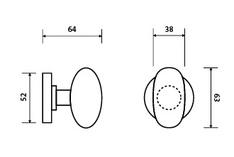 Door BALL TWIN PF34 HB (ABR GLOSS - sárgaréz patina, fényes bronz)