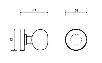 Door BALL TWIN PF35/HB (ABR GLOSS - sárgaréz patina, fényes bronz)