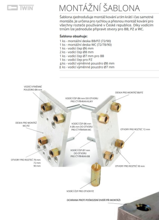 PROFI ÖSSZESZERELÉSI SABLON TWIN 72/78/90 TELJES A TESTBEN