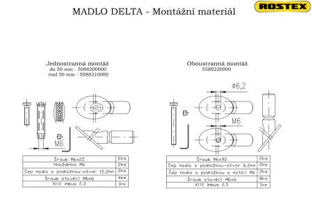 Kilincs ROSTEX DELTA (fekete)