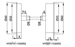 Biztonsági rozetta TWIN H 2038KSF DEF (E)