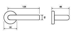 Ajtószerelvények TWIN LEKO LOFT H 1893R METAL (E EN 1906, 3. osztály)