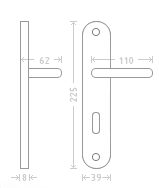 Ajtó vasalat ACT Jana (MATTE NICKEL)