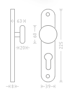 Ajtó vasalat ACT Jana (MATTE NICKEL)