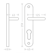 Ajtó vasalat ACT Antik (BRONZ)