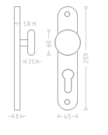 Ajtószerelvények ACT Rustic (BRONZ)