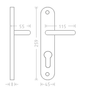 Ajtószerelvények ACT Rustic (BRONZ)